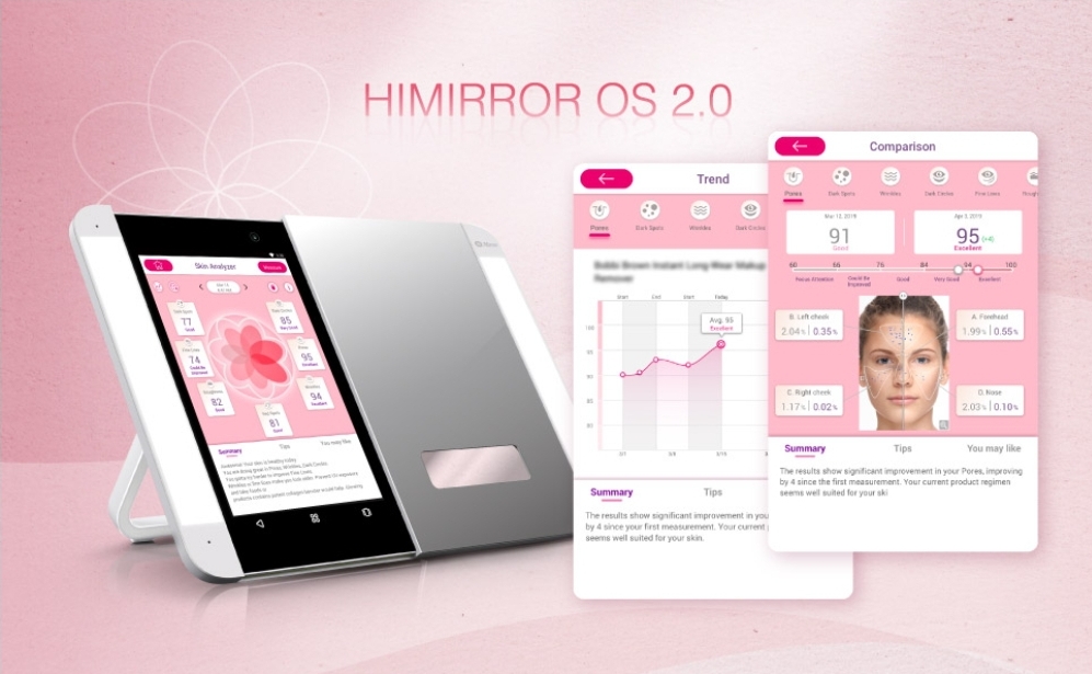 HiMirror Smart Beauty mirror image with features.