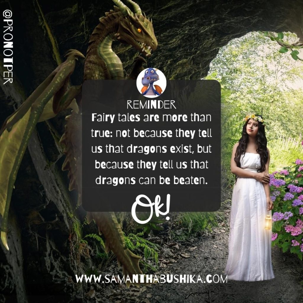 Quote with image of dragon
