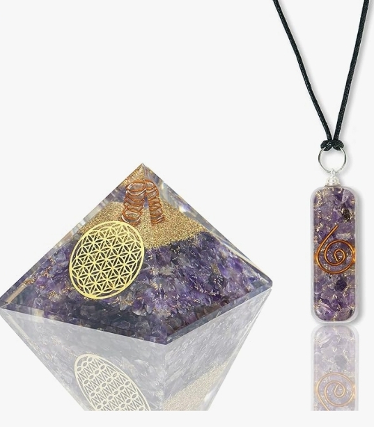 Orgone Pyramid Amethyst Crystal for Love Protection
