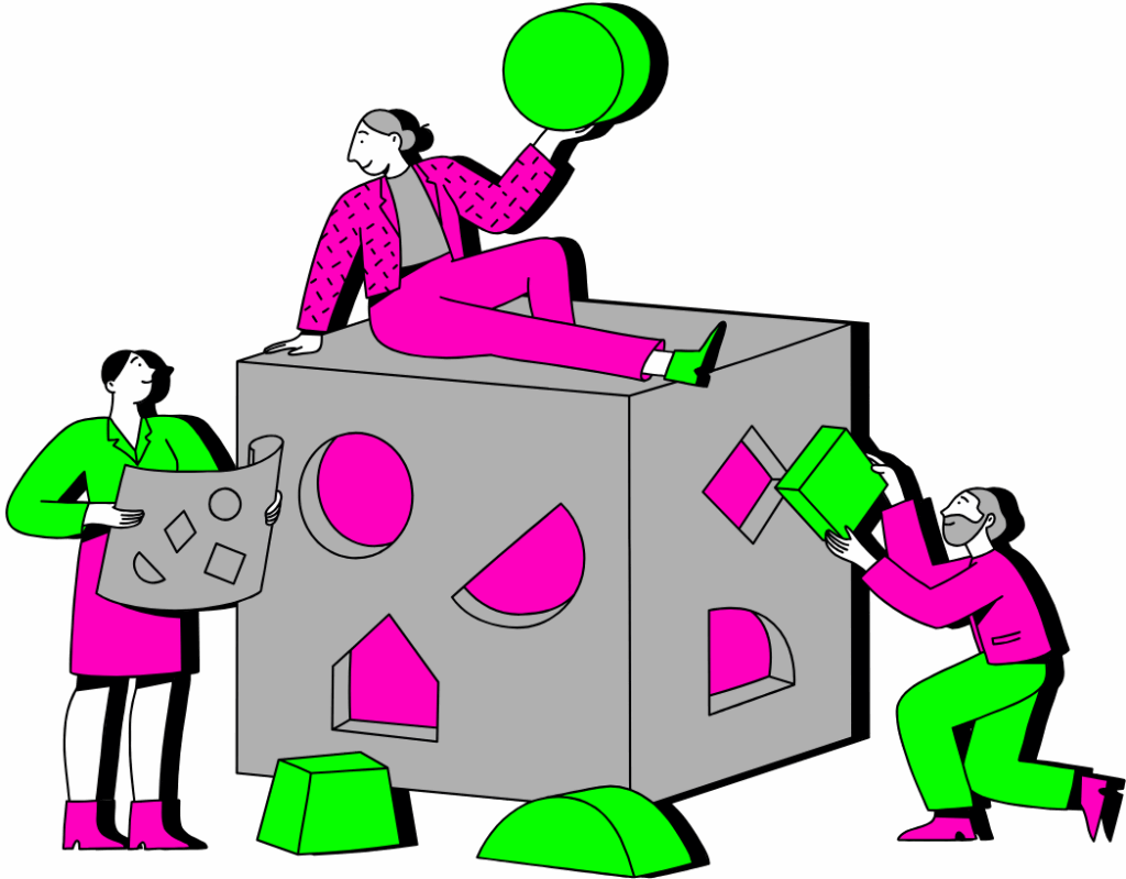 working as a team. community